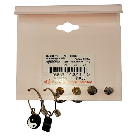 5/15 NWT 3 pairs of Yin Yang earrings - Picture 2 of 2